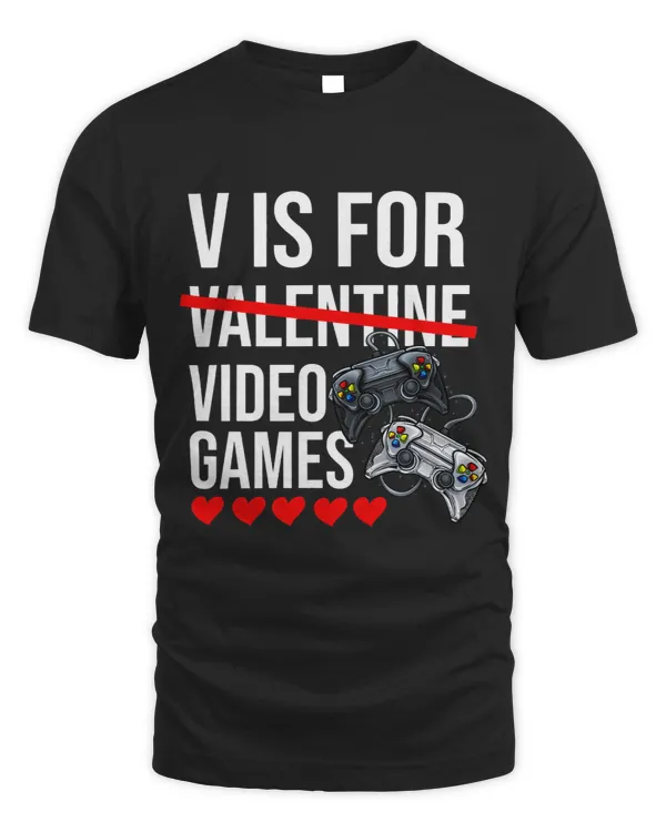 V Is For Video Games Valentines Day Gamer Gaming Men Boys