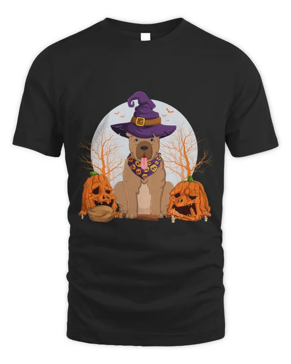 Cute SharPei Moon Pumpkin Hat Dog Lover Halloween