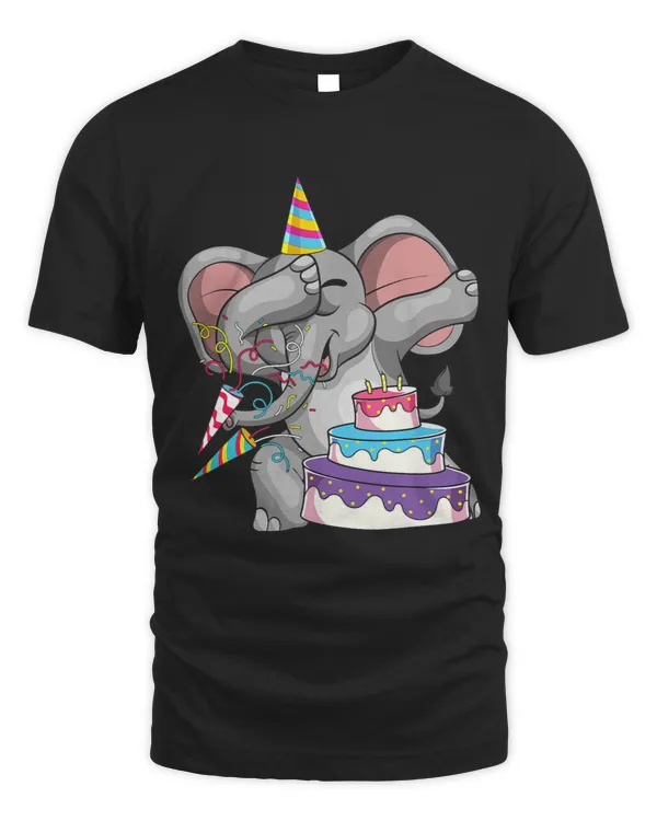 Cute Africa Animal Elephant Anniversary Dab Kids Birthday
