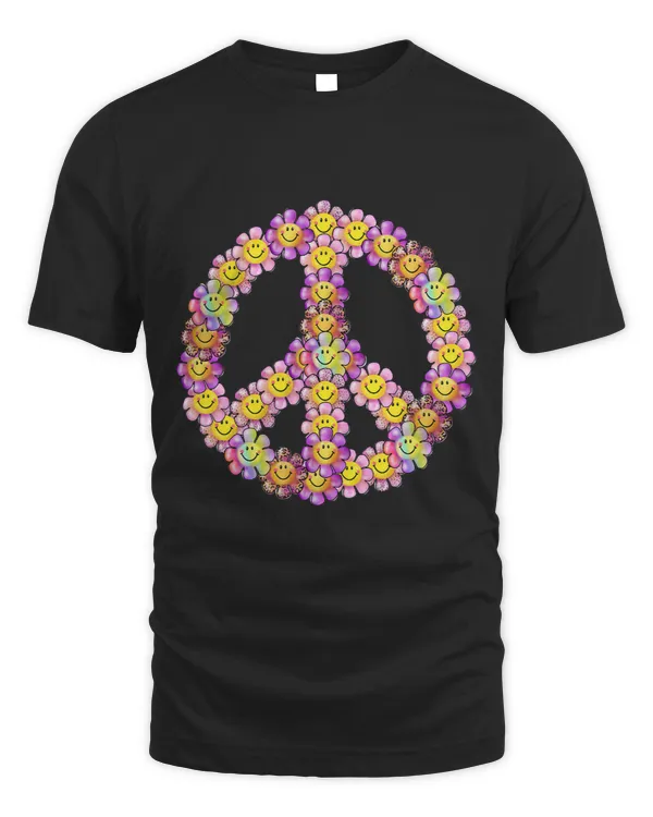 Cute Smiling Hippy Flowers Sublimation style Peace sign