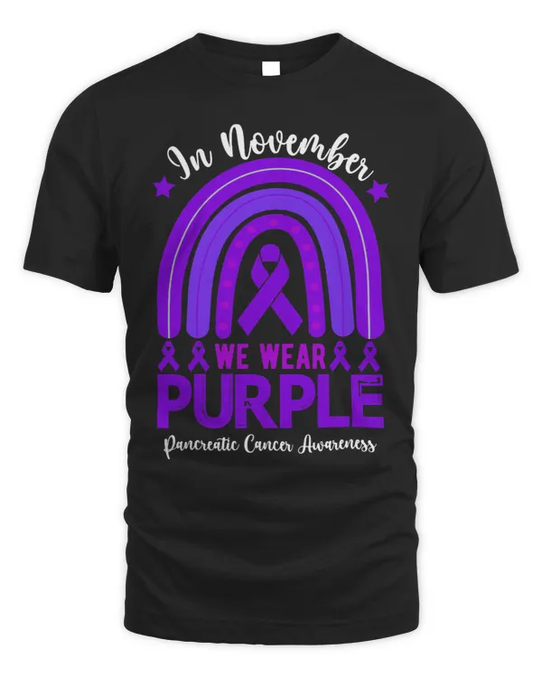 November We Wear Purple Pancreatic Cancer Awareness Rainbow