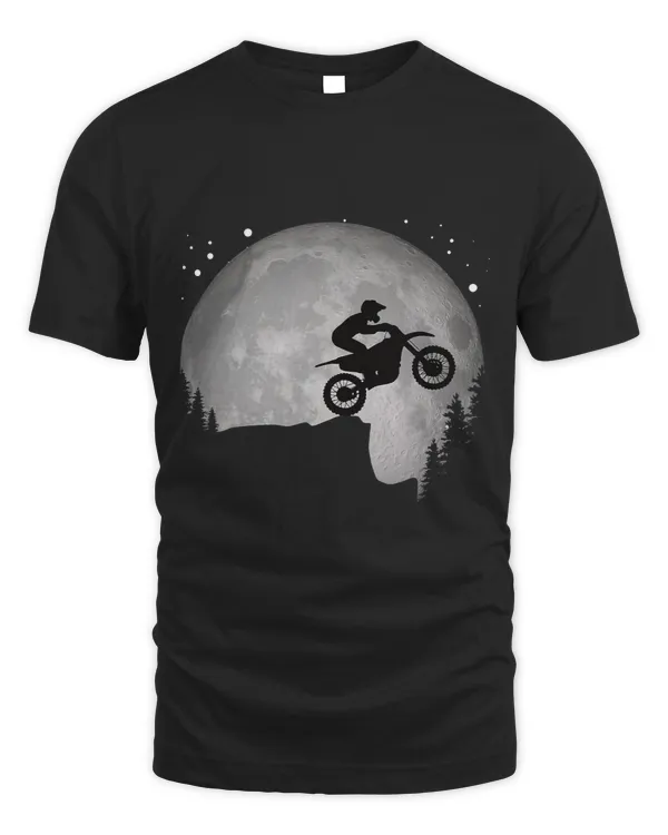 Cool Motocross Racing Dirt Bike Cliff Jump the Moon Sunset 1