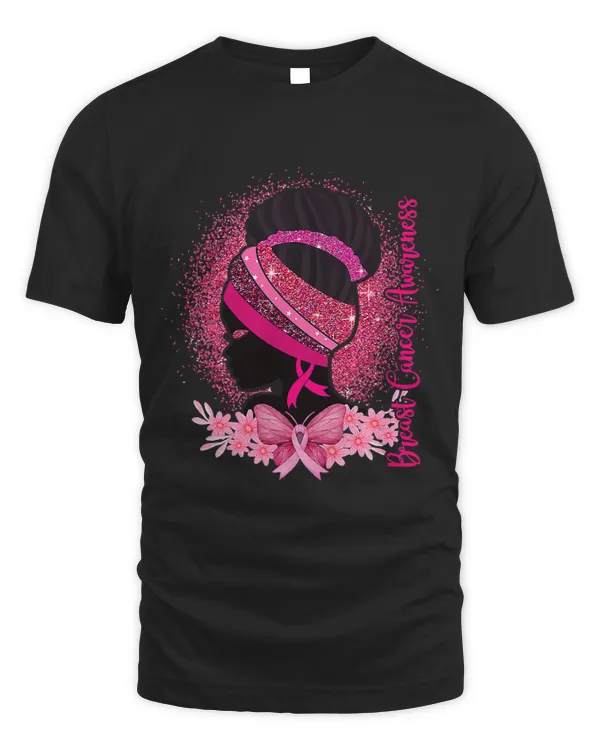 October Breast Cancer Awareness Black Women Butterfly