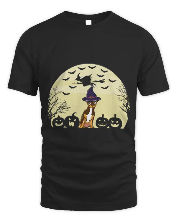 Chihuahua Silhouette Full Moon Swarm Of Bats Halloween Puppy