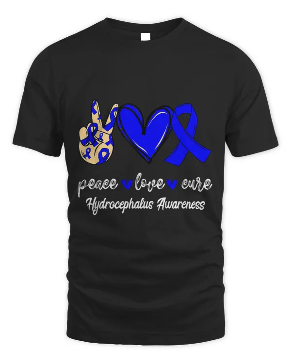 Peace Love Hope Blue Ribbon Hydrocephalus Awareness
