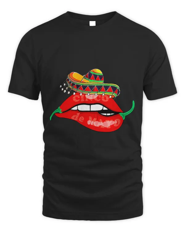 Pepper Sexy Lips Hot Mexican Sombrero Cinco De Mayo Chili