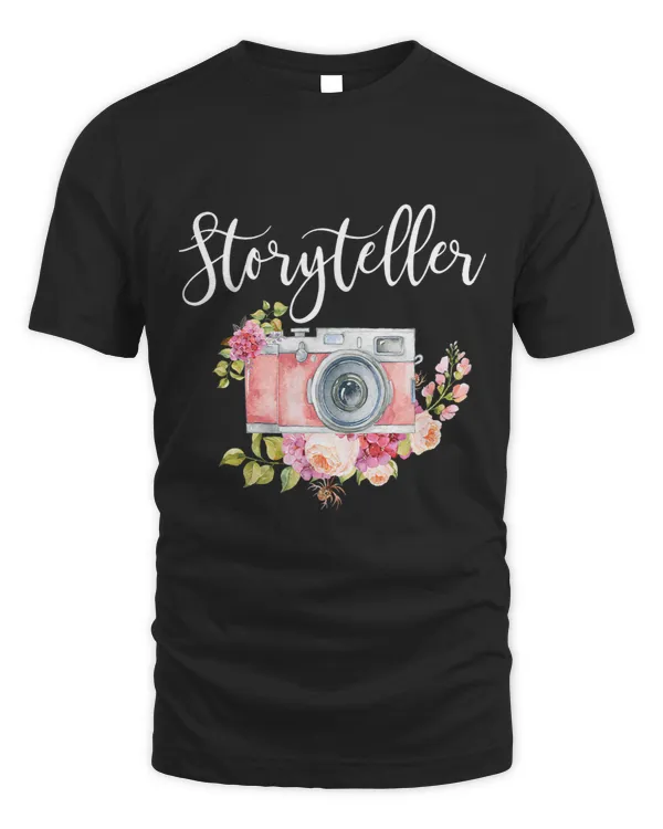 Photographer Gift Shirt for Women Storyteller Camera Flowers