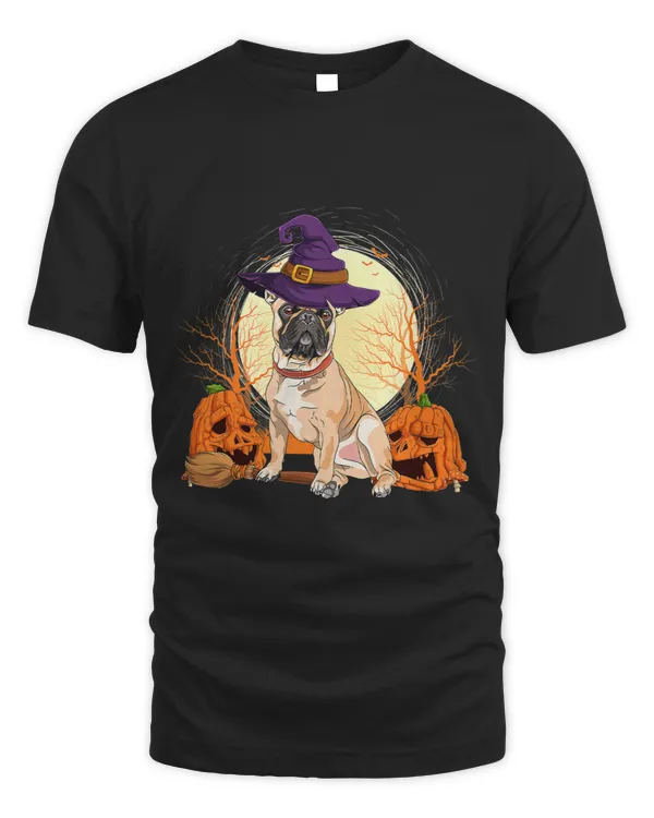 Cute Dog French Bulldog Moon Pumpkin Hat Dog Lover Halloween