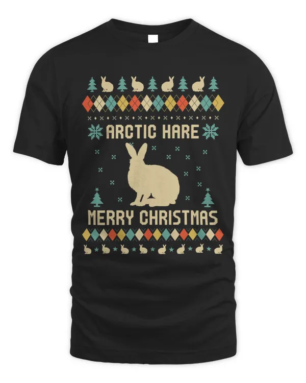 ARCTIC HARE Ugly Christmas Sweater Vinatge Retro