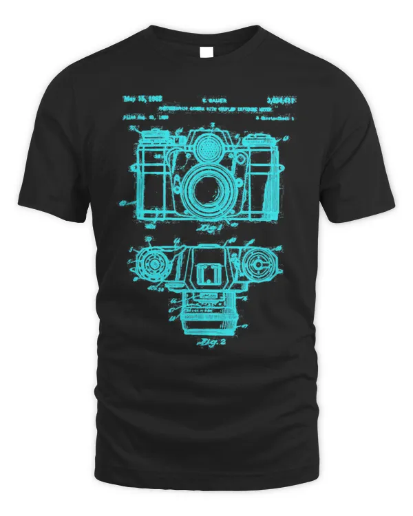 Photography Lover Gift Vintage Camera Patent Schematic Teal