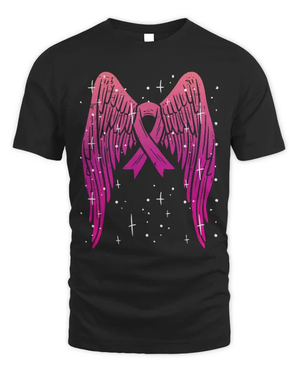 Pink Ribbon Angel Wings Breast Cancer Awareness Women