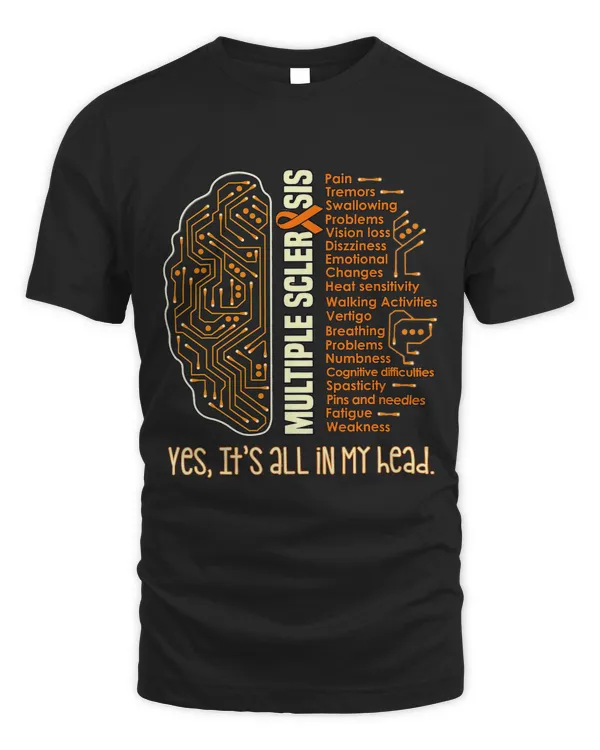 Yes Its All In My Head Multiple Sclerosis Ribbon Brain