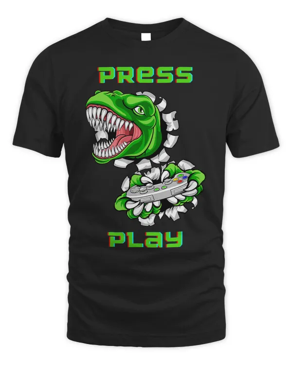 TRex Gaming Gamer Motiv Press Play Tyrannosaurus Rex Dino