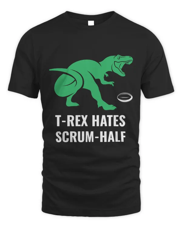Trex Hates ScrumHalf Funny Mens Rugby Shirt Rugby Fan Coach