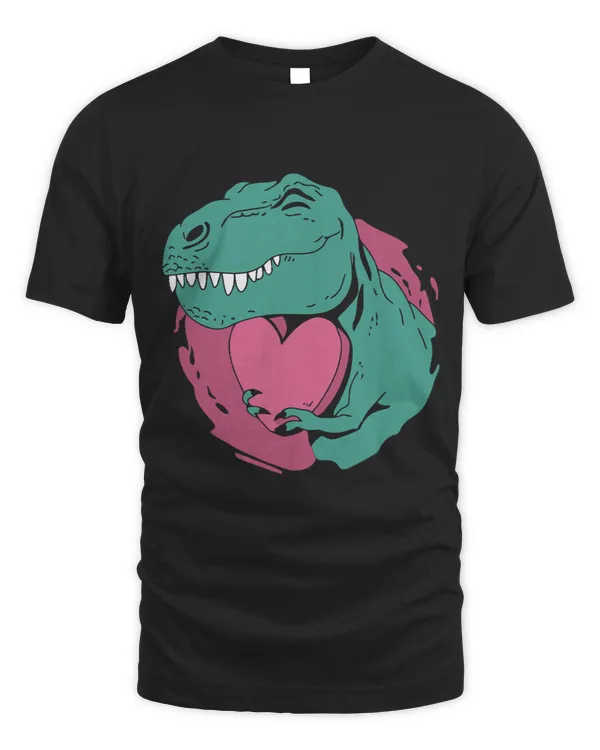 TRex Hugging a Heart Valentine Tyrannosaur Rex Cute Fun
