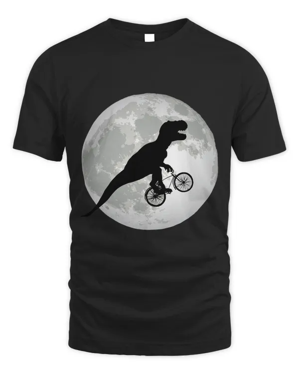 Trex Riding Bike Funny Halloween Moon Cycling Dino