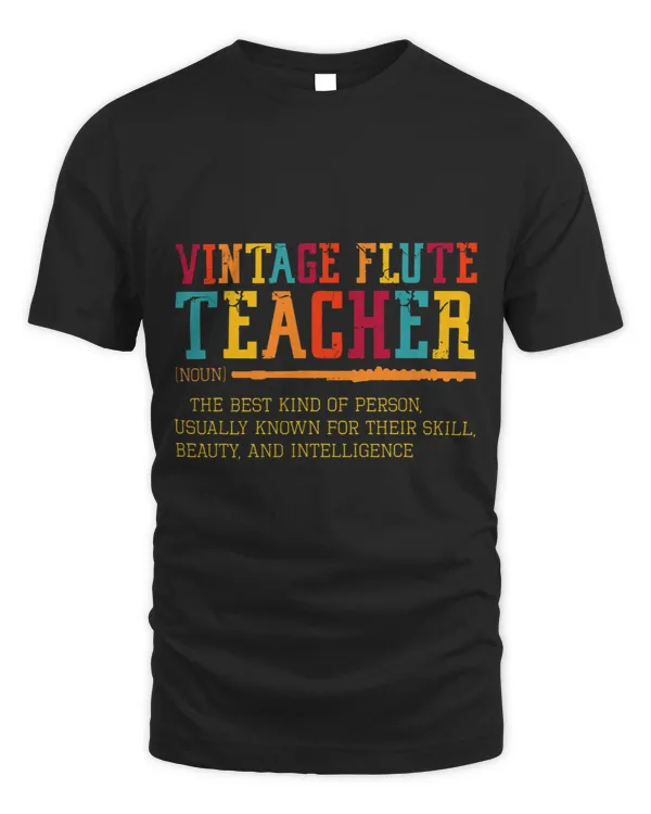 Vintage Flute Teacher Retro Marching Band Flutist