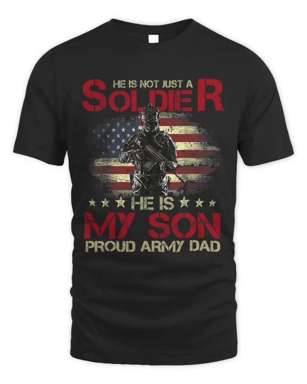 US Soldier Proud Army Dad American Flag Patriot Fathers Day