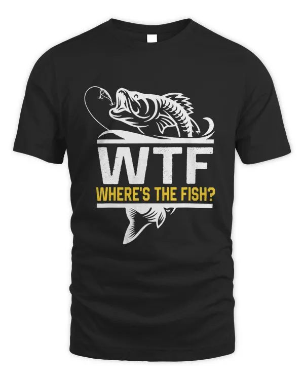 Wheres The Fish WTF Mens Funny Fishing