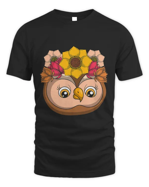 Wise Bird Forest Animal Lover Botany Flowers Cute Owl