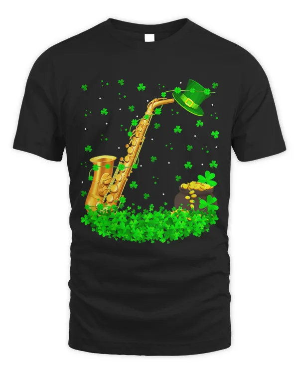 shamrock leprechaun hat saxophone st patricks day