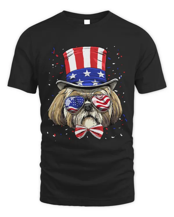 Shih Tzu 4th of July American Dog USA Flag