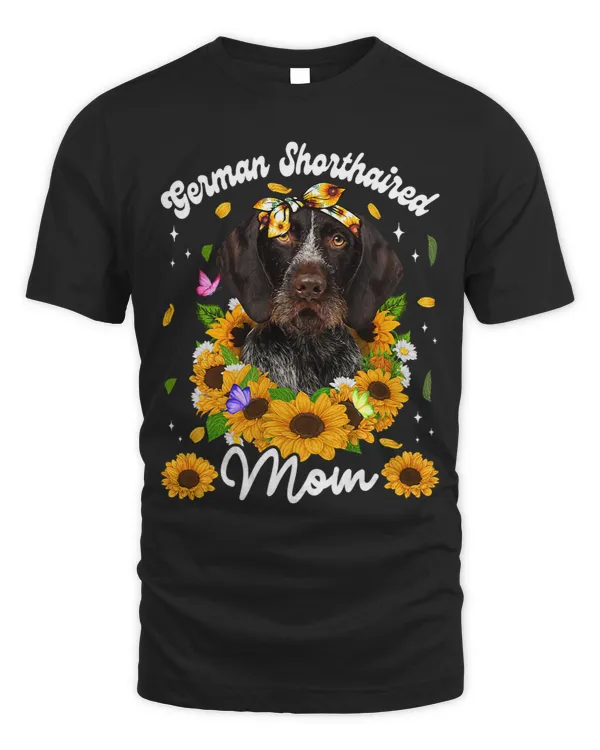 Womens Cute German Shorthaired Dog Mom Sunflower Mothers Day