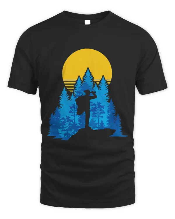 Full Moon Outdoor Hiker Forest Hike Nature Moonlight Hiking