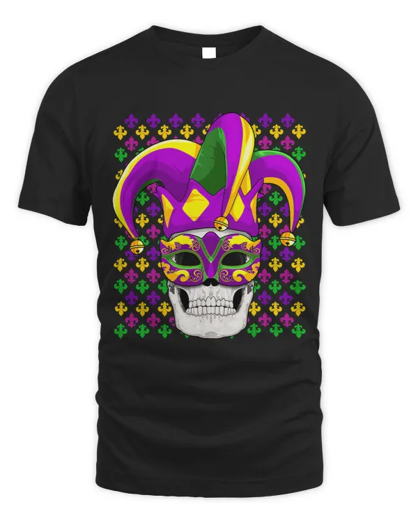 Skull Mardi Gras Jester Joker Louisiana Carnival Festival