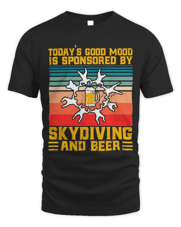 Skydiving Good Mood Sponsored By Skydiving And Beer Vintage
