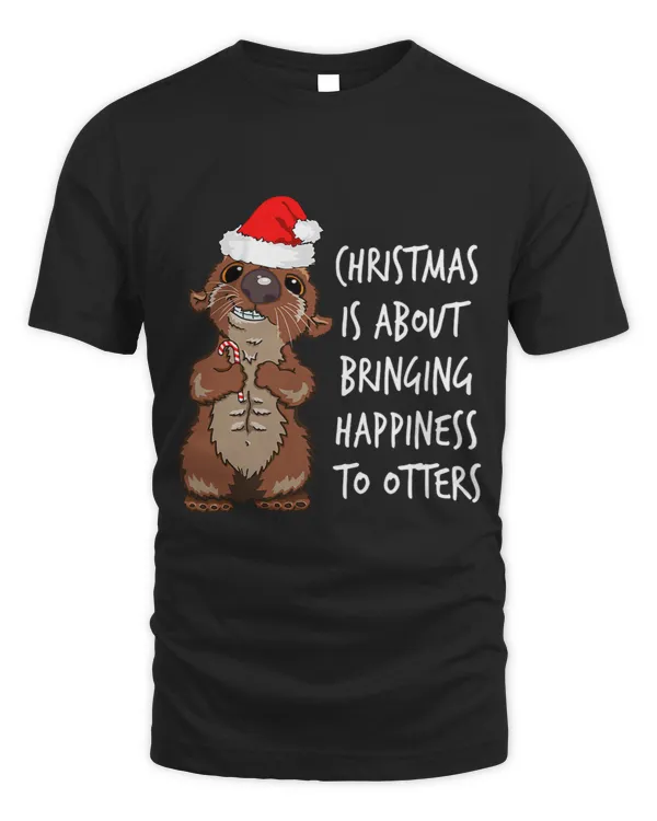 Fun Christmas Animal Cute Otter Bringing Happiness To Otters