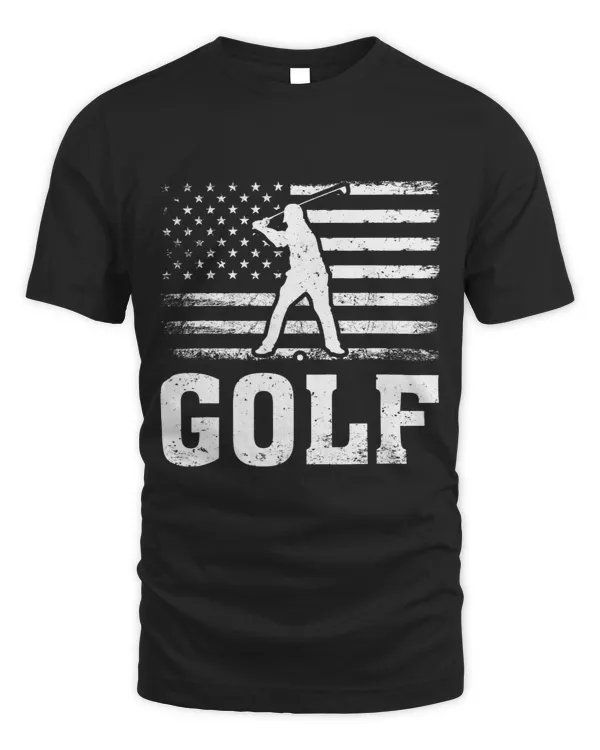 Vintage Retro American Flag Golf 4th Of July