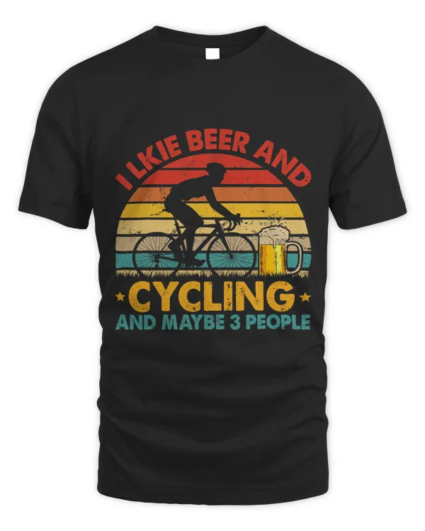 Vintage Retro I Like Beer And Cycling And Maybe 3 People