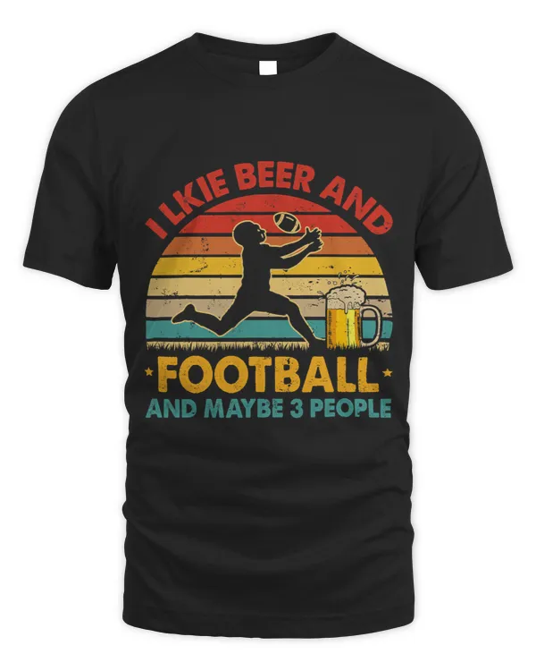 Vintage Retro I Like Beer And Football And Maybe 3 People