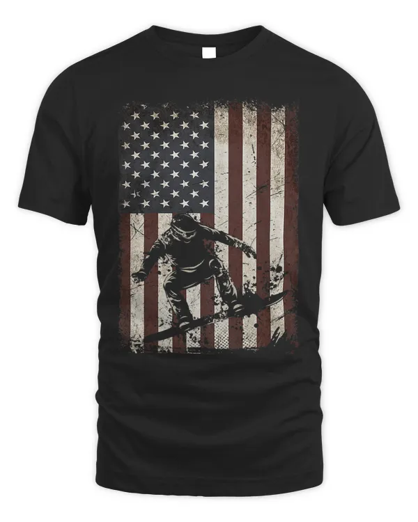 Snowboarding Player American Flag Vintage Snowboarders Gifts