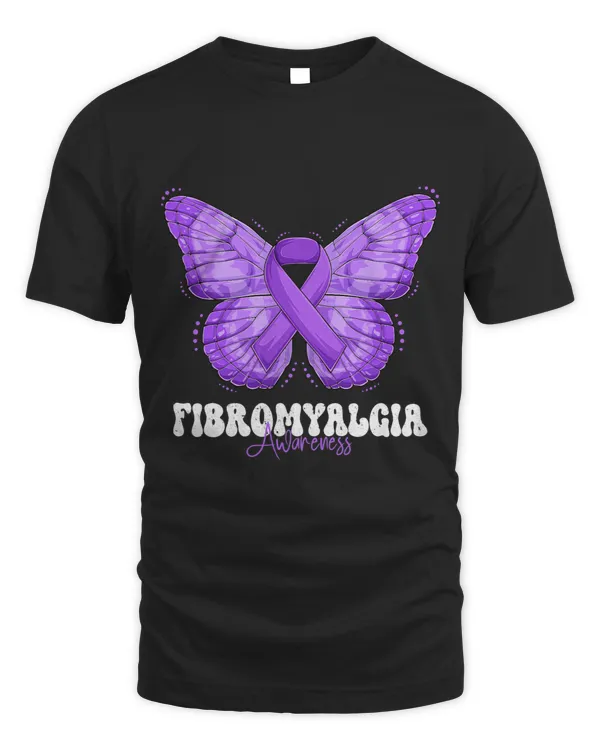 Fibromyalgia Awareness Month Purple Ribbon Butterfly