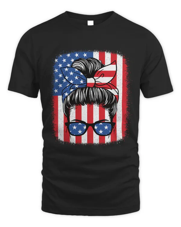 Funny 4th Of July Patriotic American Flag USA Women Girls