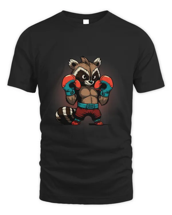 Funny Coon Shirt Boxing Raccoon Wearing Boxing Gloves
