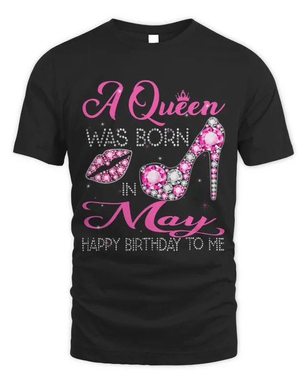 A Queen Was Born in May Birthday Shoes Diamond Lips Gifts