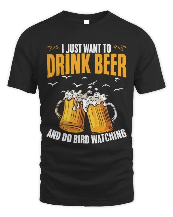 Funny Birdwatcher Birder Drink Beer And Do Bird Watching