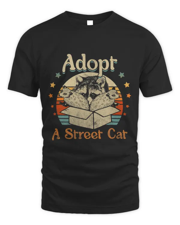 Adopt A Street Cat Funny Opossum Raccoon Skunk Vintage