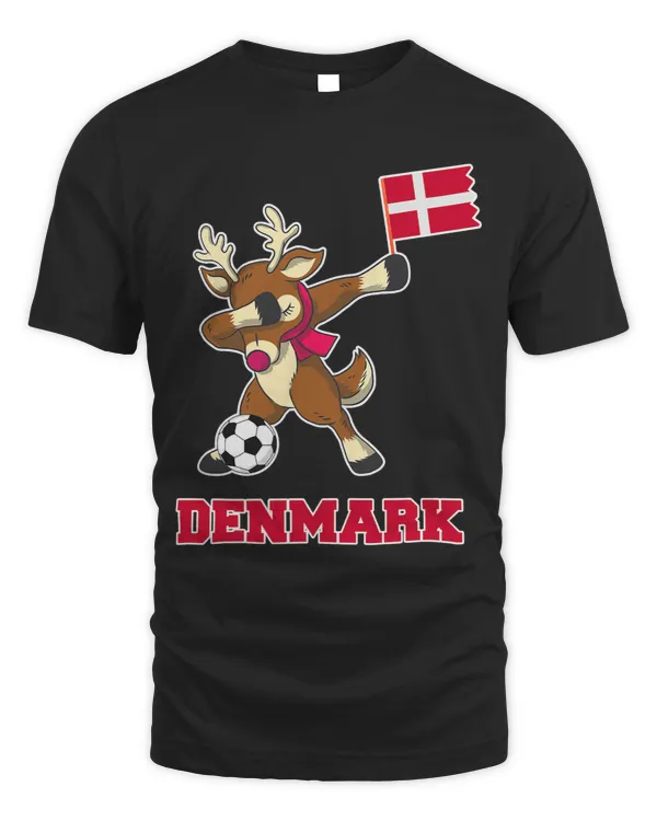 Denmark Soccer Shirt Reindeer Christmas Danish Flag Soccer