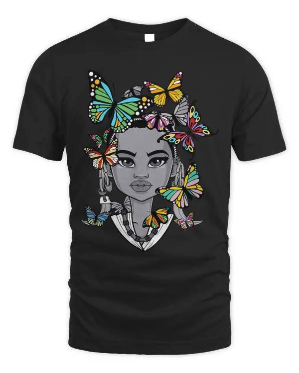 Funny African Woman Afro American Butterflies Women Gift