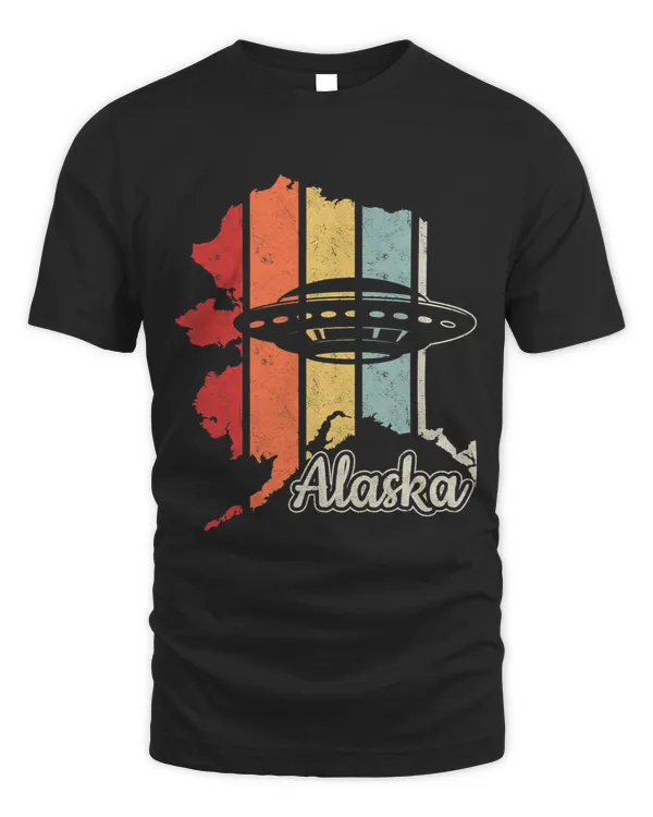Alaska UFO 2State Map of Alaska with UFO for Alien Fans