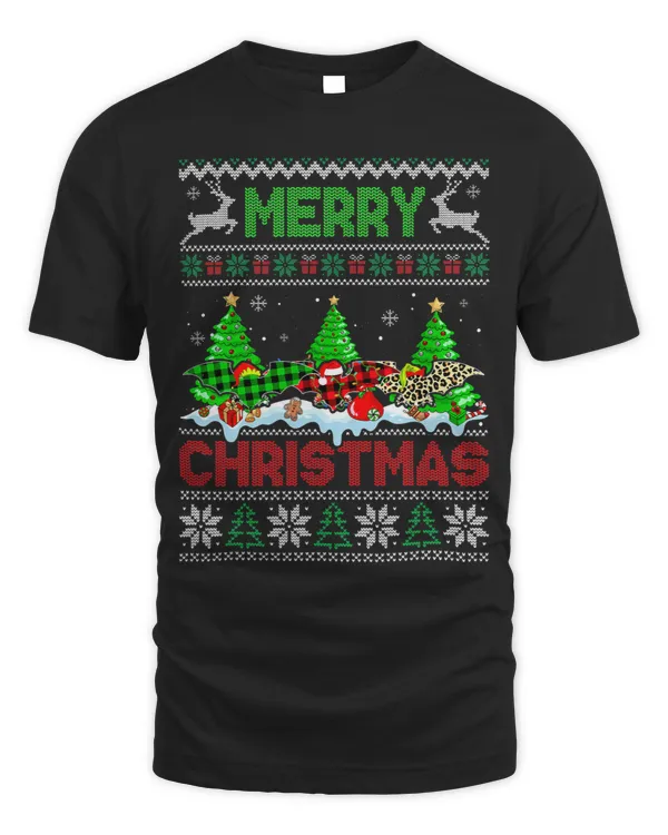 Funny Bat Green Red Plaid Leopard Merry Christmas