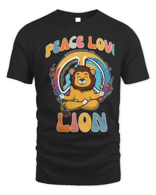 Peace Love Lion Wildcat Hippie Yoga Funny Meditation Humor