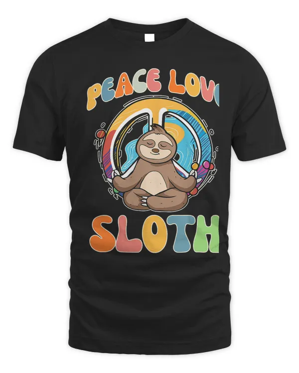 Peace Love Sloth Hippie Yoga Funny Hippies Meditation Humor