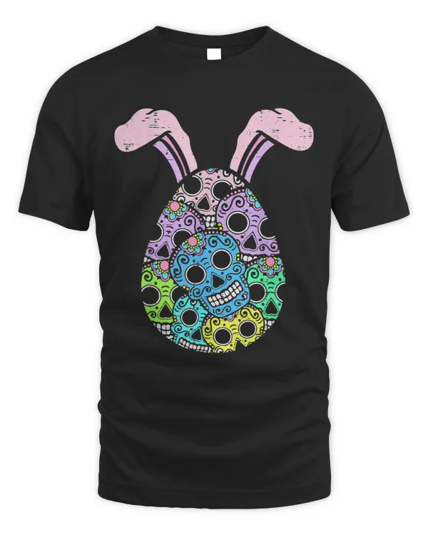 Sugar Skull Bunny Rabbit Ears Funny Easter Mexican