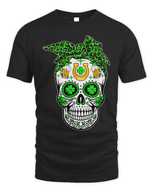 Sugar Skull St Patricks Day Of The Dead Women Shamrock Gifts