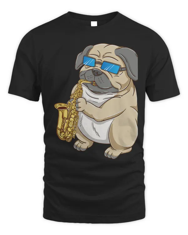 Pug Playing Saxophone for Saxophonist